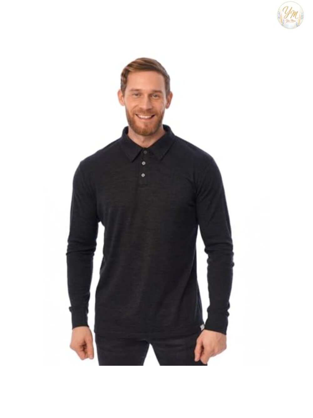 100% Merino Wool Men's Polo Shirt Lightweight Short Sleeve